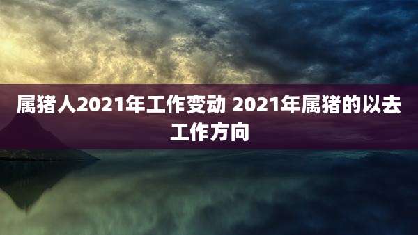 属猪人2021年工作变动 2021年属猪的以去工作方向
