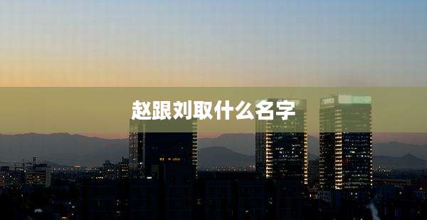 赵跟刘取什么名字