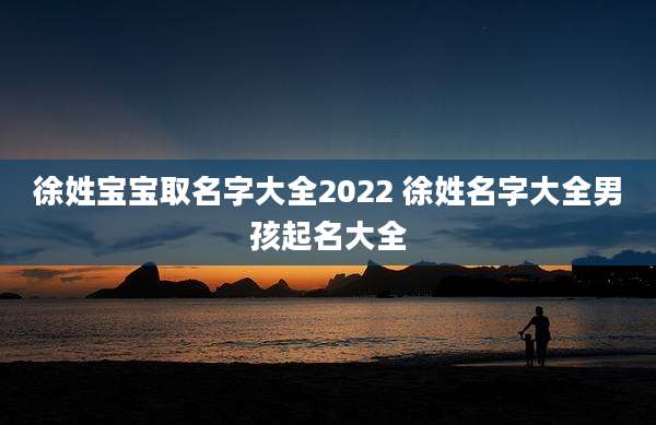 徐姓宝宝取名字大全2022 徐姓名字大全男孩起名大全