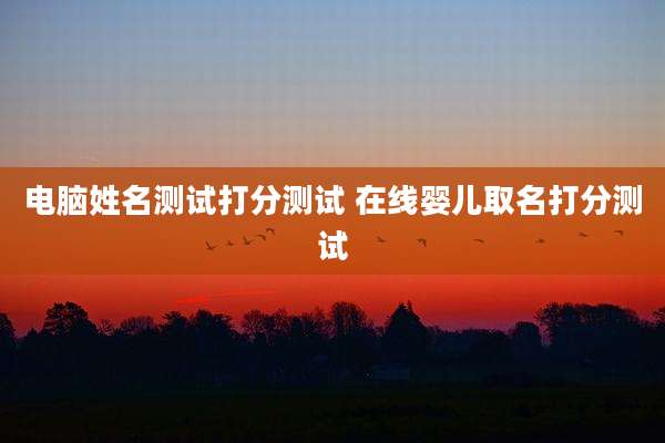 电脑姓名测试打分测试 在线婴儿取名打分测试