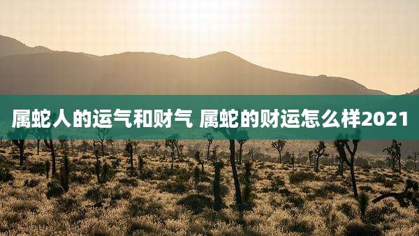 属蛇人的运气和财气 属蛇的财运怎么样2021