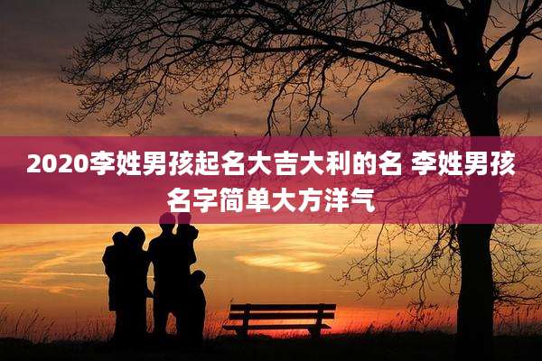 2020李姓男孩起名大吉大利的名 李姓男孩名字简单大方洋气