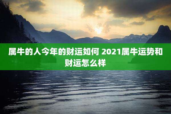 属牛的人今年的财运如何 2021属牛运势和财运怎么样