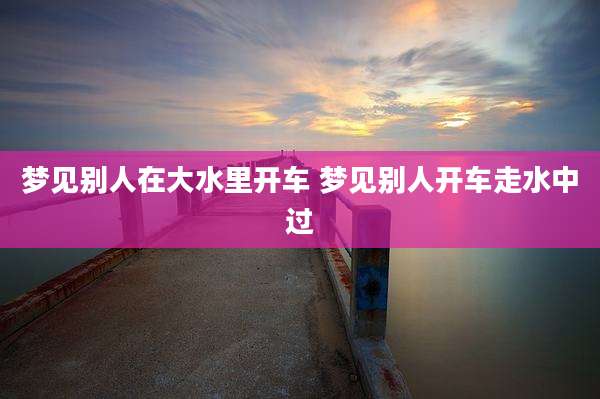 梦见别人在大水里开车 梦见别人开车走水中过