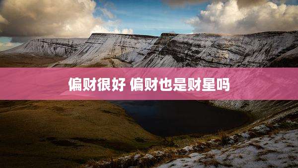 偏财很好 偏财也是财星吗
