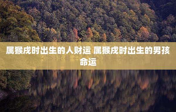 属猴戌时出生的人财运 属猴戌时出生的男孩命运