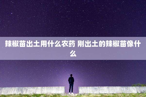 辣椒苗出土用什么农药 刚出土的辣椒苗像什么
