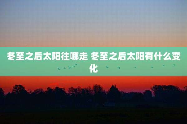 冬至之后太阳往哪走 冬至之后太阳有什么变化