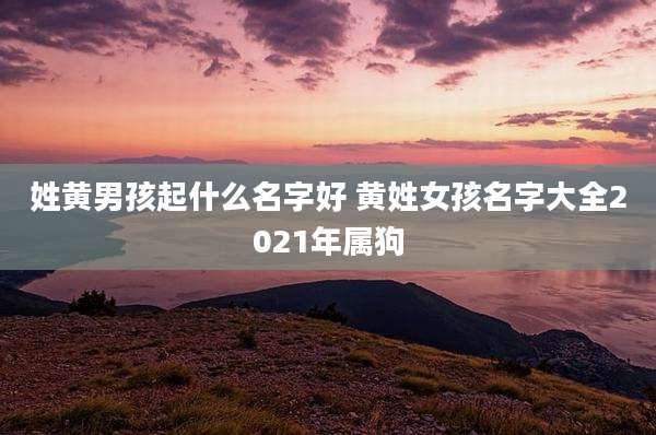 姓黄男孩起什么名字好 黄姓女孩名字大全2021年属狗
