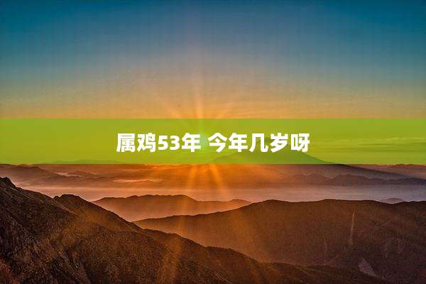 属鸡53年 今年几岁呀