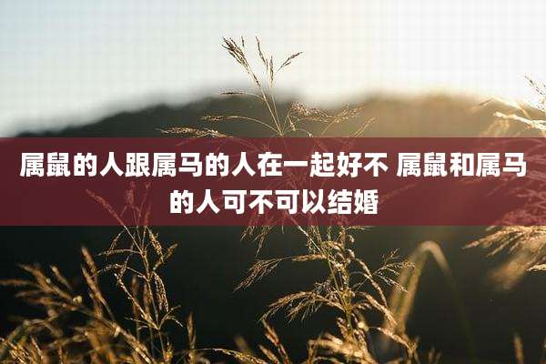 属鼠的人跟属马的人在一起好不 属鼠和属马的人可不可以结婚
