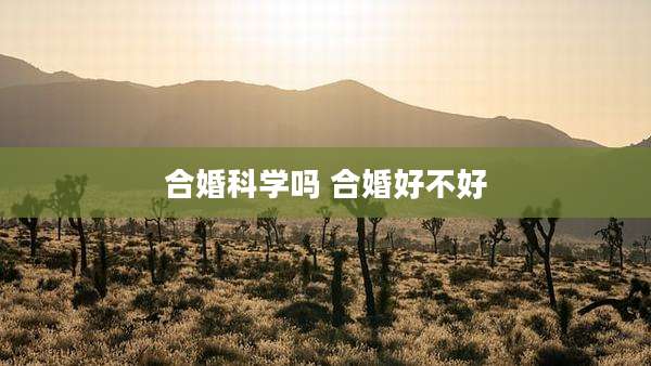 合婚科学吗 合婚好不好