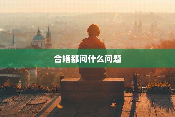 合婚都问什么问题