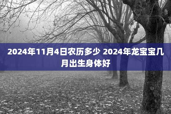 2024年11月4日农历多少 2024年龙宝宝几月出生身体好