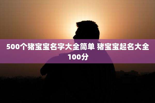 500个猪宝宝名字大全简单 猪宝宝起名大全100分