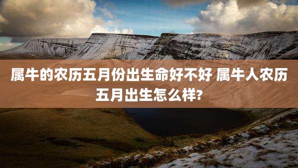 属牛的农历五月份出生命好不好 属牛人农历五月出生怎么样?