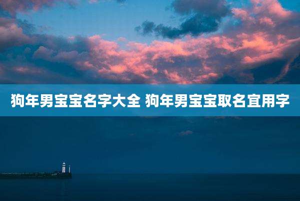 狗年男宝宝名字大全 狗年男宝宝取名宜用字