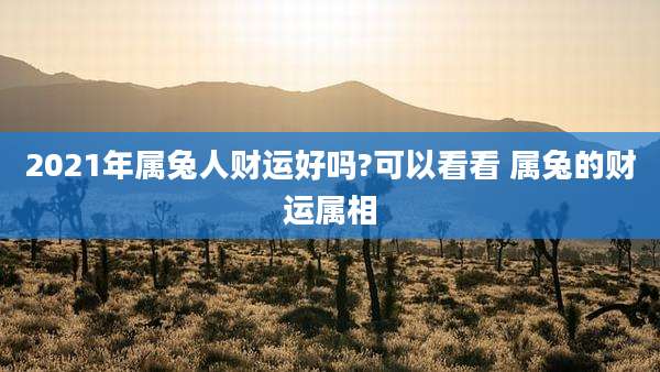 2021年属兔人财运好吗?可以看看 属兔的财运属相