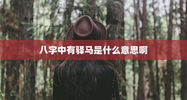 八字中有驿马是什么意思啊