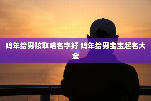 鸡年给男孩取啥名字好 鸡年给男宝宝起名大全