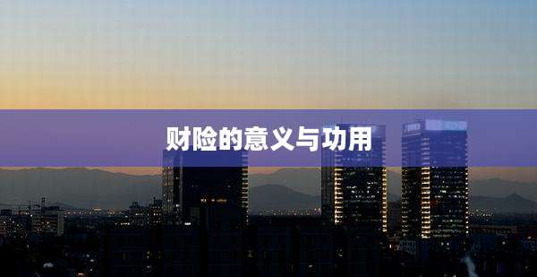 财险的意义与功用