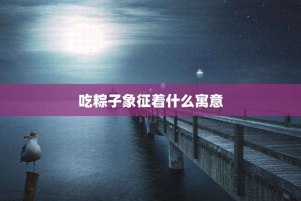 吃粽子象征着什么寓意