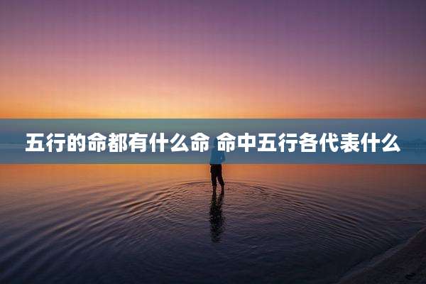 五行的命都有什么命 命中五行各代表什么