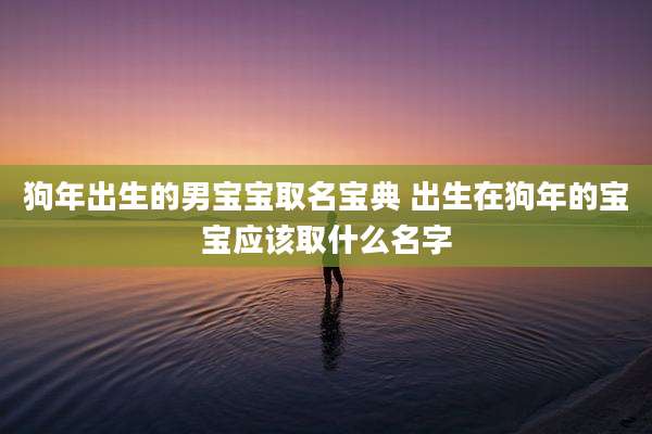 狗年出生的男宝宝取名宝典 出生在狗年的宝宝应该取什么名字