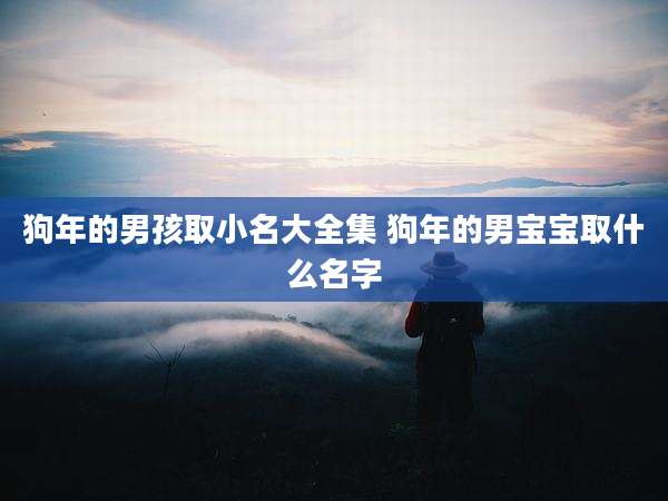 狗年的男孩取小名大全集 狗年的男宝宝取什么名字
