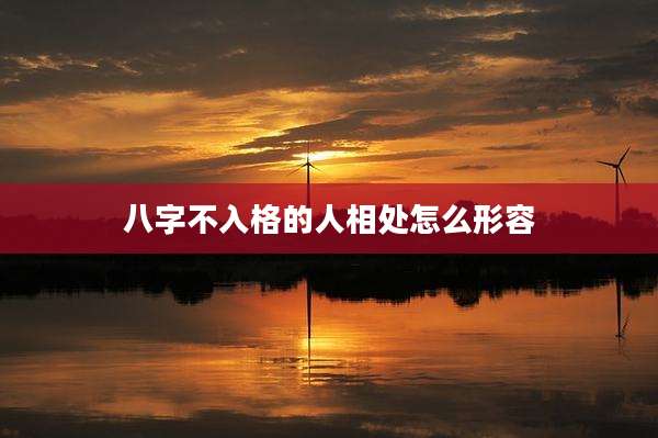 八字不入格的人相处怎么形容