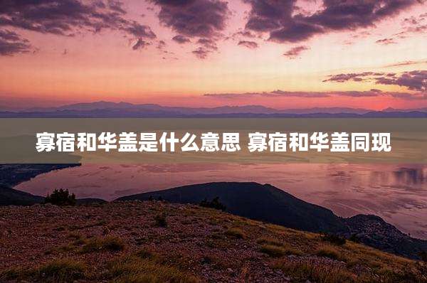 寡宿和华盖是什么意思 寡宿和华盖同现