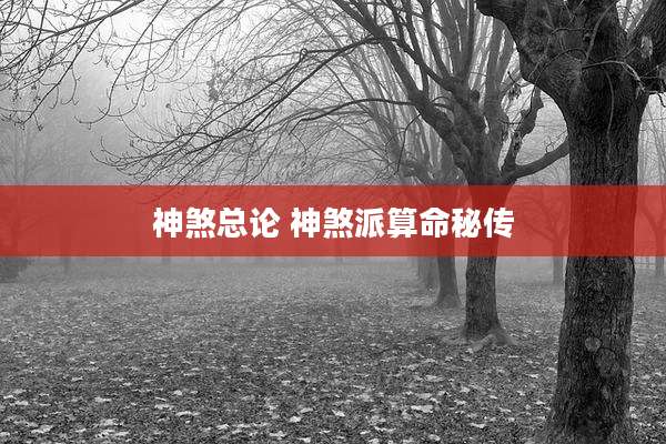 神煞总论 神煞派算命秘传