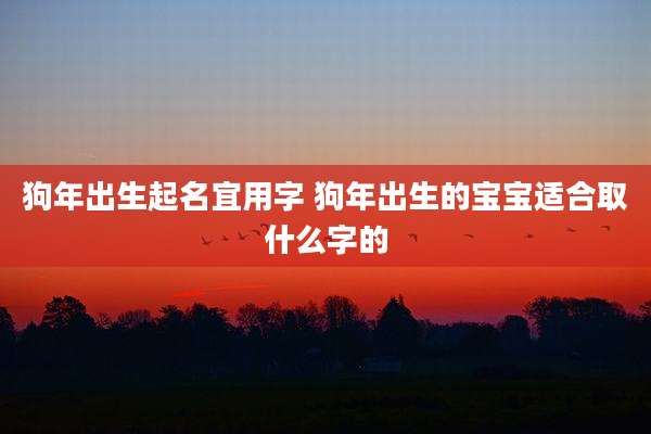狗年出生起名宜用字 狗年出生的宝宝适合取什么字的