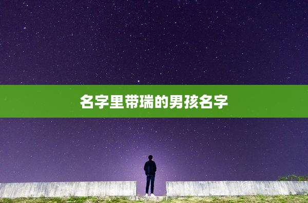 名字里带瑞的男孩名字