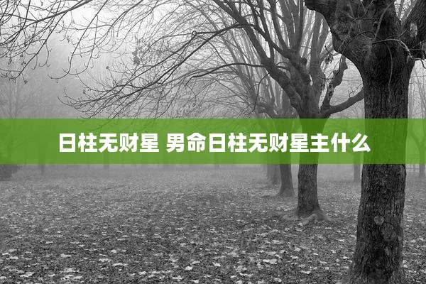 日柱无财星 男命日柱无财星主什么