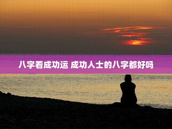 八字看成功运 成功人士的八字都好吗