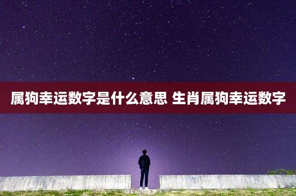 属狗幸运数字是什么意思 生肖属狗幸运数字