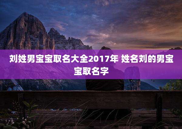 刘姓男宝宝取名大全2017年 姓名刘的男宝宝取名字