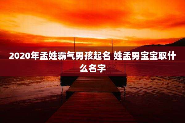 2020年孟姓霸气男孩起名 姓孟男宝宝取什么名字