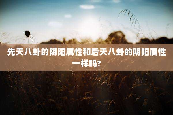 先天八卦的阴阳属性和后天八卦的阴阳属性一样吗?