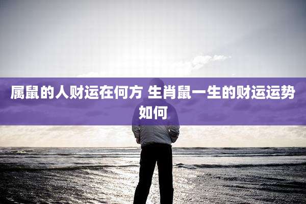 属鼠的人财运在何方 生肖鼠一生的财运运势如何