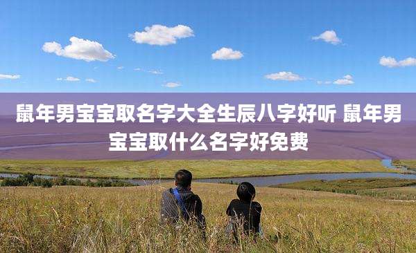 鼠年男宝宝取名字大全生辰八字好听 鼠年男宝宝取什么名字好免费