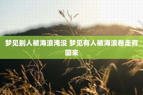 梦见别人被海浪淹没 梦见有人被海浪卷走有回来