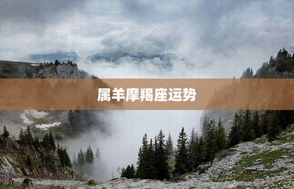 属羊摩羯座运势