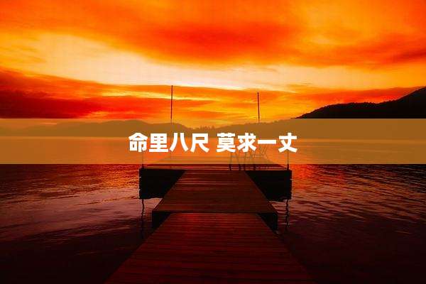 命里八尺 莫求一丈