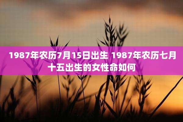 1987年农历7月15日出生 1987年农历七月十五出生的女性命如何