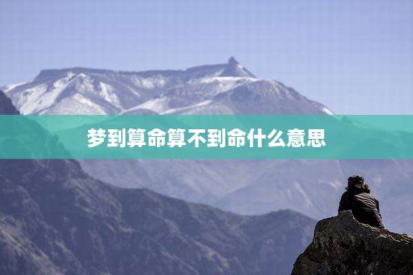 梦到算命算不到命什么意思