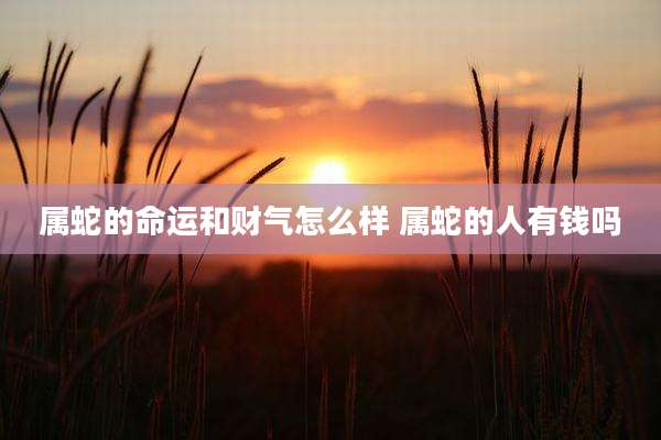 属蛇的命运和财气怎么样 属蛇的人有钱吗