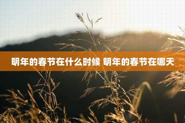 明年的春节在什么时候 明年的春节在哪天