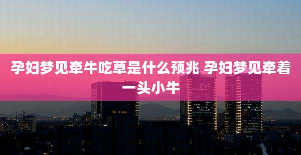 孕妇梦见牵牛吃草是什么预兆 孕妇梦见牵着一头小牛